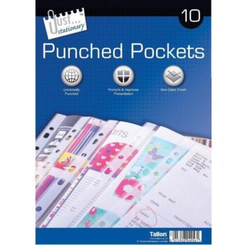 10 Clear plastic Punched pockets