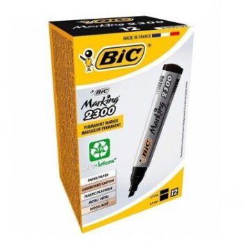 BIC 2300 PERMANENT MARKER MEDIUM CHISEL BLACK PACK OF 12